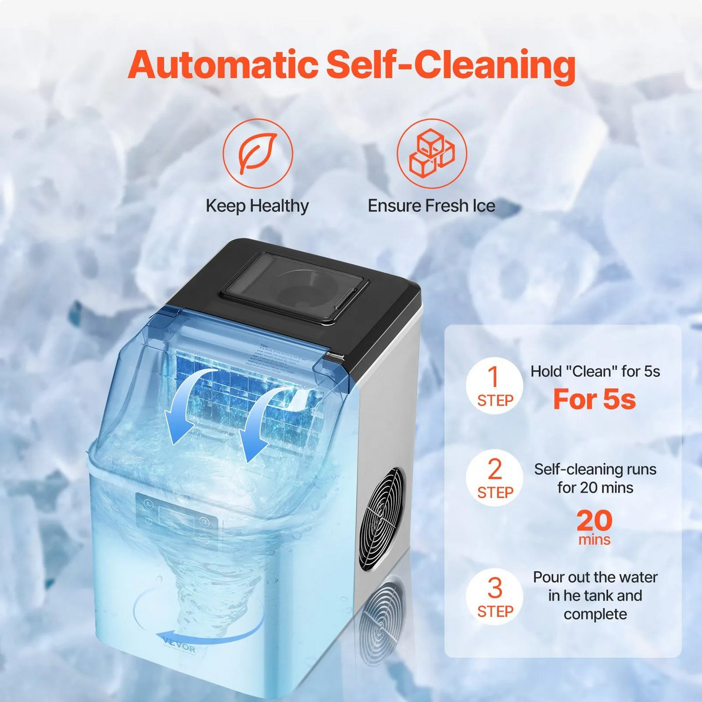 High-Output Countertop Ice Maker for Airbnb & Short-Term Rentals